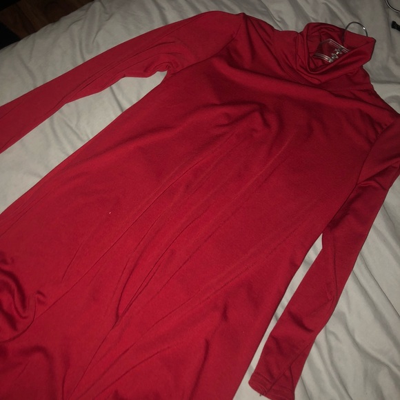 Red Turtle Neck Dress - Picture 2 of 2